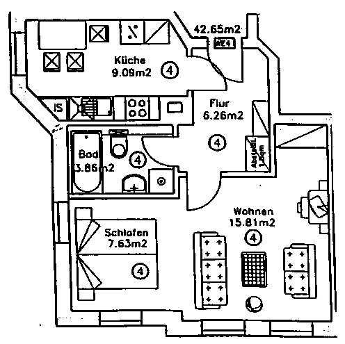 Grundriss der Wohnung